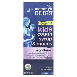 Mommy's Bliss, Niños, Jarabe y mocos orgánicos para la tos, Para la noche, 1 a 12 años, 120 ml (4 oz. Líq.)