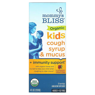 Mommy's Bliss (موميز بليس)‏, للأطفال ، شراب عضوي للسعال والمخاط ودعم المناعة ، 1-12 سنة ، 4 أونصة سائلة (120 مل)