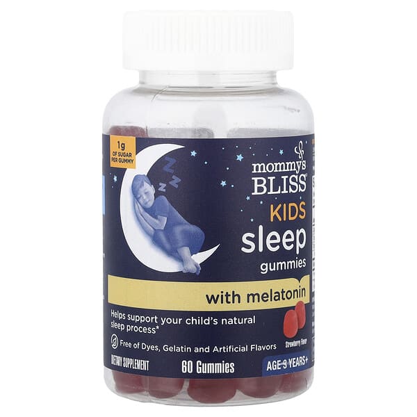Kids Sleep Gummies With Melatonin, Age 3 Years+, Strawberry, 60 Gummies