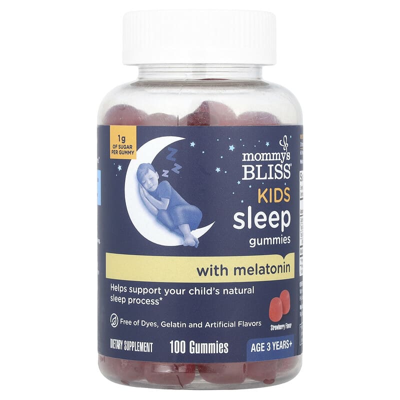 Kids Sleep Gummies、メラトニン配合、3歳以上、ストロベリー