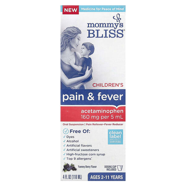 Mommy's Bliss, 어린이용, 통증 및 발열, 만 2~11세, 야미 베리, 118ml(4fl oz)
