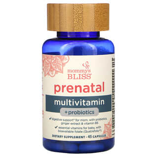 Mommy's Bliss, Multivitamínico + Probióticos pré-natal, 45 cápsulas