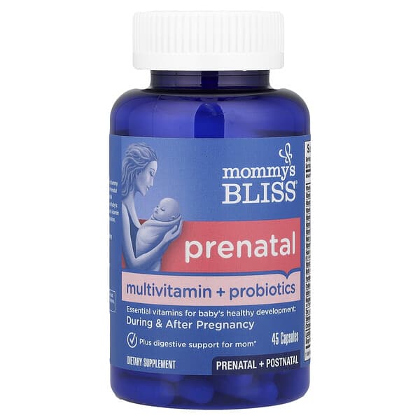 Mommy's Bliss Prenatal Multivitamin + Probiotics, 45 Capsules