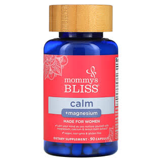 Mommy's Bliss, Calm y magnesio, para mujeres, 90 cápsulas