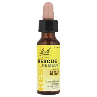 Bach, Remedios de flores originales, Rescue Remedy®, Alivio natural del estrés, 10 ml (0,35 oz. líq.)