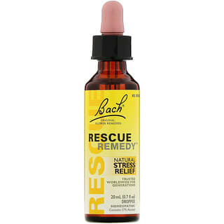 Bach, Rescue Remedy, оригинальные цветочные средства, натуральное средство для снятия стресса, 10 мл (0,35 жидк. унции)
