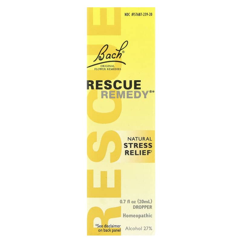 Bach, Original Flower Remedies, Rescue Remedy, Natural Stress Relief, 0.7 fl oz (20 ml)