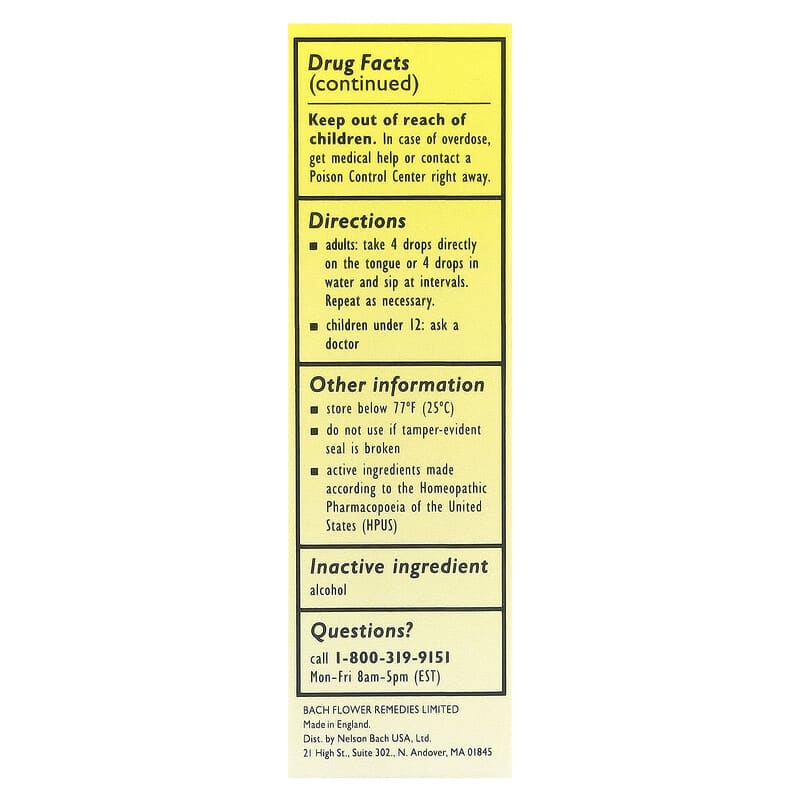 Bach, Original Flower Remedies, Rescue Remedy, Natural Stress Relief, 0.7 fl oz (20 ml)