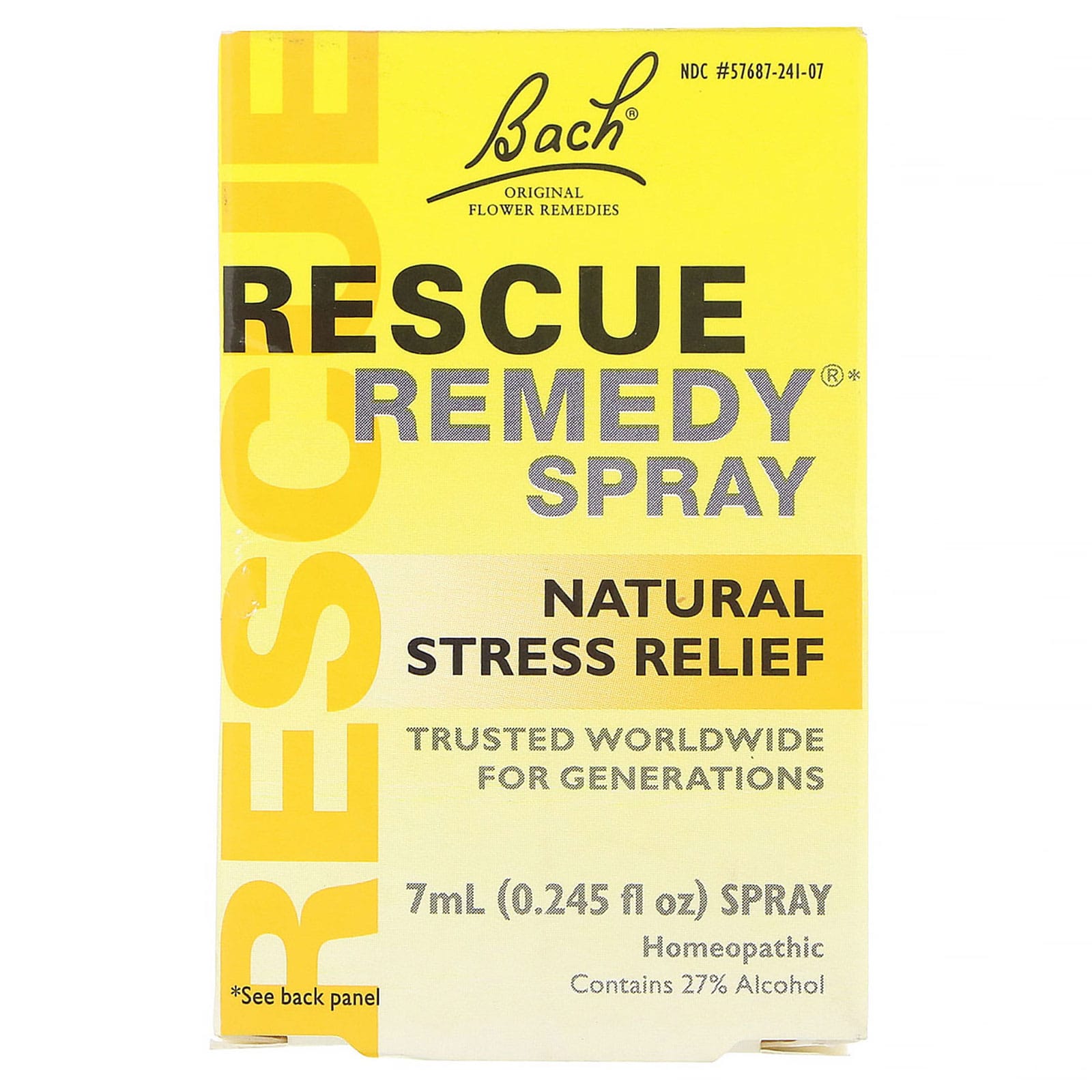 Bach, オリジナルフラワーレメディ、Rescue Remedy（レスキューレメディ）、ナチュラルStress Relief スプレー、7ml （0.245液量