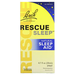 Bach (باش)‏, علاجات الزهور الطبيعية، Rescue Sleep، مساعد النوم الطبيعي، رذاذ 0.7 أونصة سائلة (20 مل)