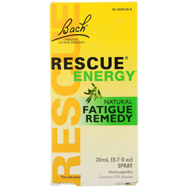 Bach, Original Flower Remedies, Rescue Energy, Natural Fatigue Remedy
