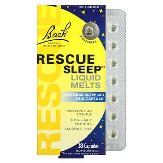 Bach, 오리지널 꽃 요법, Rescue Sleep Liquid Melts, 28 캡슐