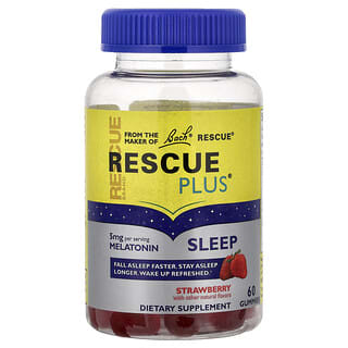 باش‏, Rescue Plus ، علكات النوم ، الفراولة ، 60 علكة (2.5 ملجم لكل علكة)