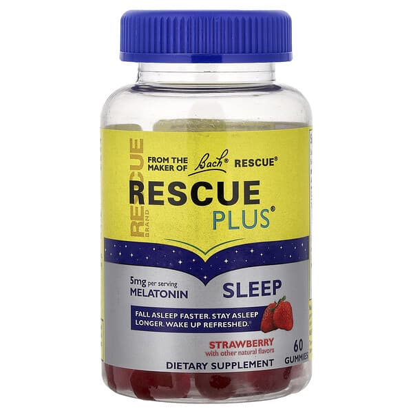 Rescue Plus®, Sleep Gummies, Strawberry, 60 Gummies (2.5 mg per Gummy)