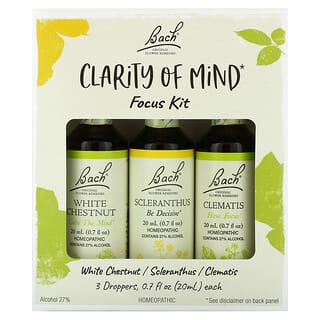 Bach, Clarity of Mind Focus Kit, 3 Droppers, 0.7 fl oz (20 ml) Each