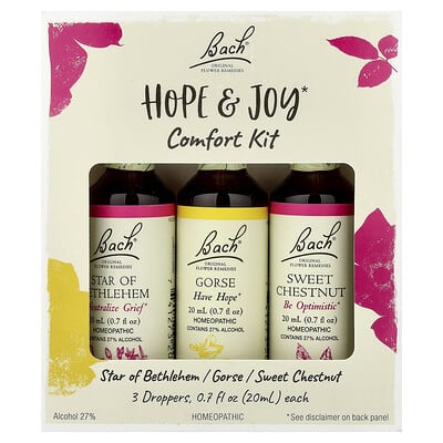 Bach, Hope & Joy Comfort Pack, 3 Drops, 0.7 fl oz (20 ml) each