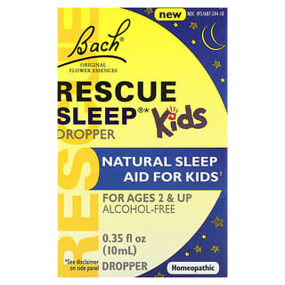 Bach, Niños, Gotero para dormir de rescate, A partir de 2 años, Sin alcohol, 10 ml (0,35 oz. Líq.)