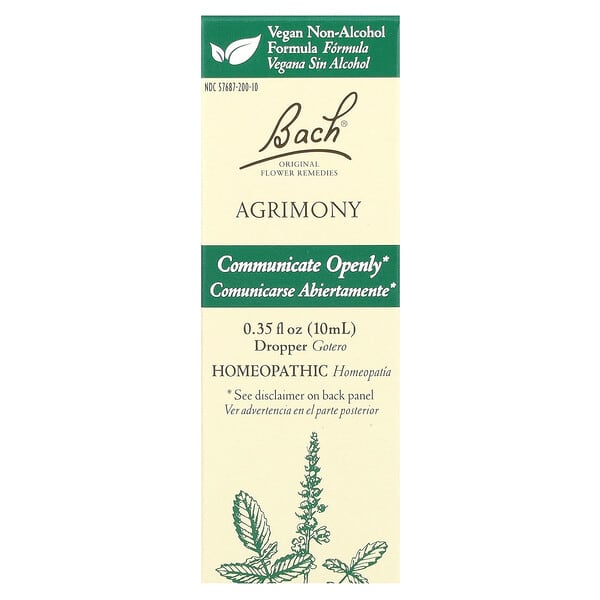 Bach Original Flower Remedies, Agrimony, 0.35 fl oz (10 ml)