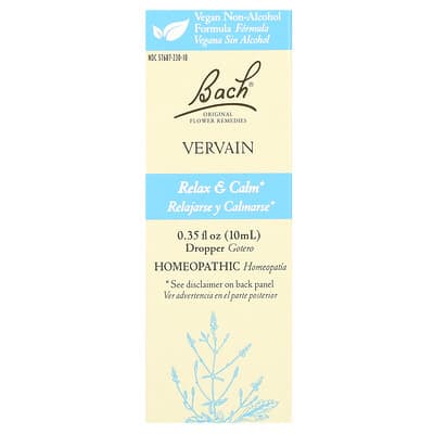 Bach, Original Flower Remedies, Vervain, 0.35 fl oz (10 ml)