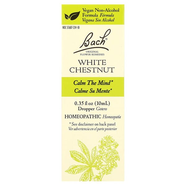Bach Original Flower Remedies, White Chestnut, 0.35 fl oz (10 ml)