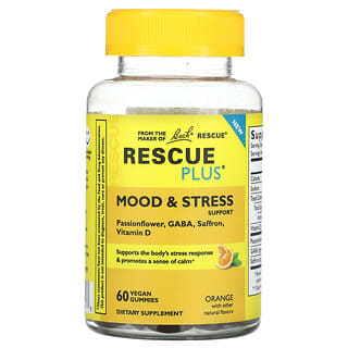 Bach, Rescue Plus, Mood & Stress Support, Orange, 60 Vegan Gummies