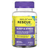 Rescue Plus, поддержка сна и стресса, голубика, 60 веганских жевательных таблеток