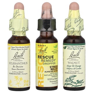 Bach, Original Flower Remedies, Travel Kit, Ready to Go, 3 Droppers, 0.35 fl oz (10 ml) Each