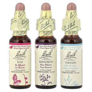 Bach, Remedios florales originales, Kit de motivación, Logre todo, 3 goteros, 10 ml (0,35 oz. líq.) cada uno