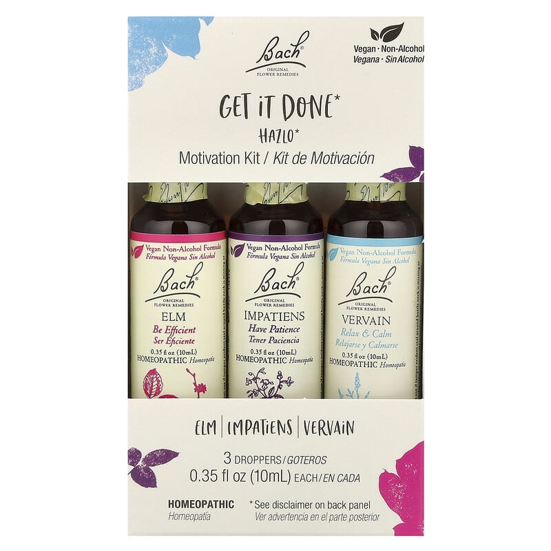 Original Flower Remedies, Motivation Kit, Get It Done, 3 Droppers, 0.35 fl oz (10 ml) Each
