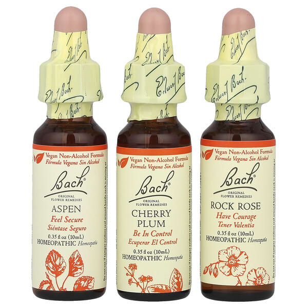 Bach Original Flower Remedies, Bravery Kit, Fear No More, 3 Droppers, 0.35 fl oz (10 ml) Each