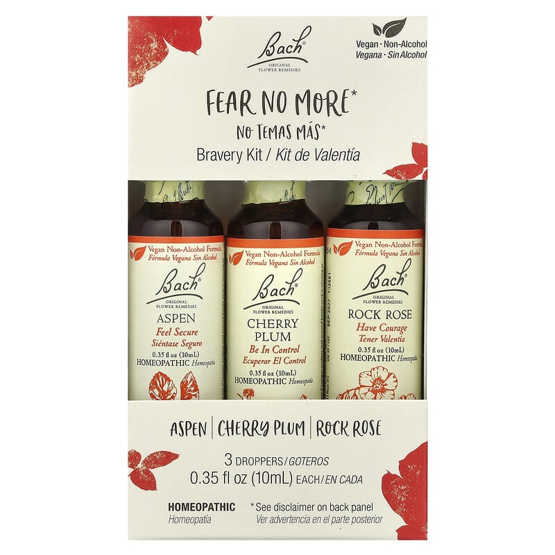 Original Flower Remedies, Bravery Kit, Fear No More, 3 Droppers, 0.35 fl oz (10 ml) Each