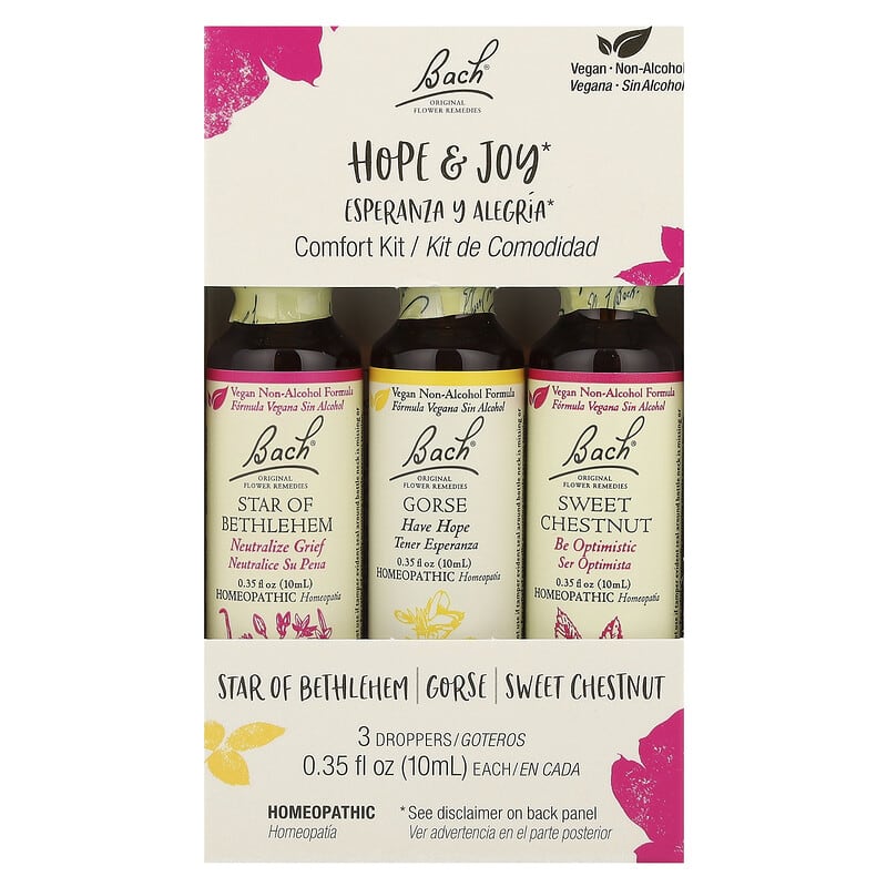 Original Flower Remedies, Comfort Kit, Hope & Joy , 3 Droppers, 0.35 fl oz (10 ml) Each