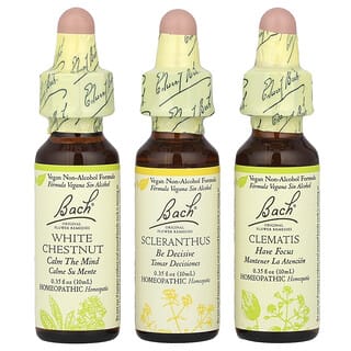 Bach, オリジナルフラワーレメディー、フォーカスキット、クラリティーオブマインド、スポイト3個、各10ml（0.35液量オンス）