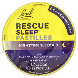 Bach, Rescue Sleep® Pastilleri, Siyah Frenk Üzümü, 35 Pastil, 1,7 oz (50 g)