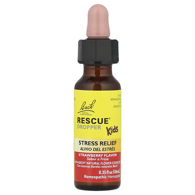 Bach, RESCUE® Children's Drops, Stress Relief, Ages 2 and Up, Strawberry Flavor, 0.35 fl oz (10 ml)