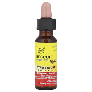 Bach, RESCUE®, Suplemento con gotero para niños, Alivio del estrés, Para niños de 2 años en adelante, Fresa, 10 ml (0,35 oz. líq.)