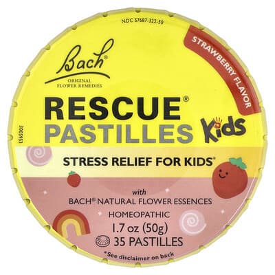 Bach, Children's Rescue® Tablets, Stress Relief, Strawberry Flavor, 35 Tablets, 1.7 oz (50 g)