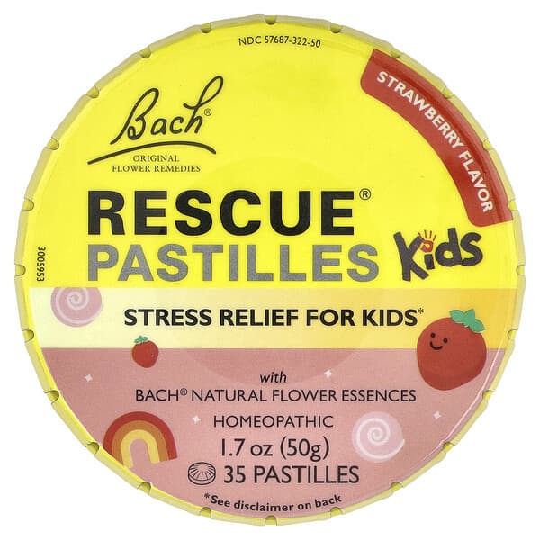 Rescue® Pastilles Kids, Stress Relief, Strawberry, 35 Pastilles, 1.7 oz (50 g)