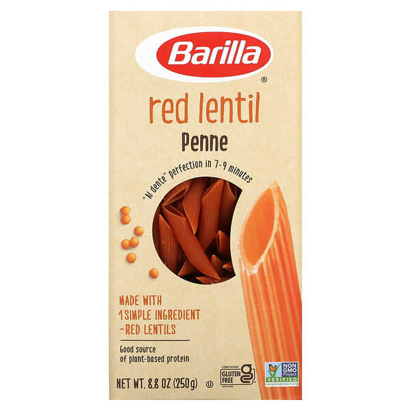 Barilla, 有機紅扁豆通心粉，8.8 盎司（250 克）