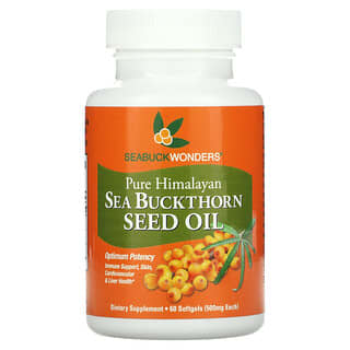 SeaBuckWonders, Sea Buckthorn Seed Oil, 500 mg, 60 Cápsulas Softgel