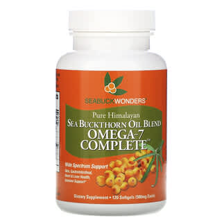 SeaBuckWonders, Mezcla de aceite de espino amarillo, Omega-7 Complete, 500 mg, 120 cápsulas blandas