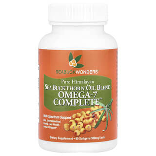 SeaBuckWonders, Omega-7 Complete™, Sea Buckthorn Oil Blend, 1,000 mg, 60 Softgels (500 mg Per Softgel)