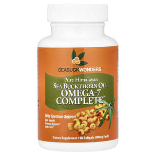 SeaBuckWonders, Omega-7 Complete™, смесь облепиховых масел, 60 капсул (500 мг в 1 капсуле)