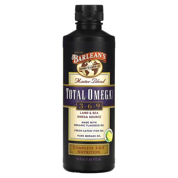 Barlean's, Master Blend, Total Omega Supplement 3 · 6 · 9, Lemonade, 16 ...