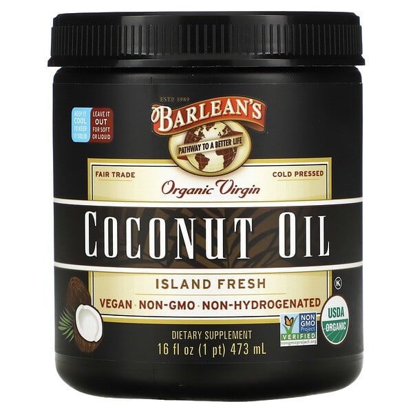 Barlean's, Organic Virgin Coconut Oil, Island Fresh, 16 fl oz (473 ml)