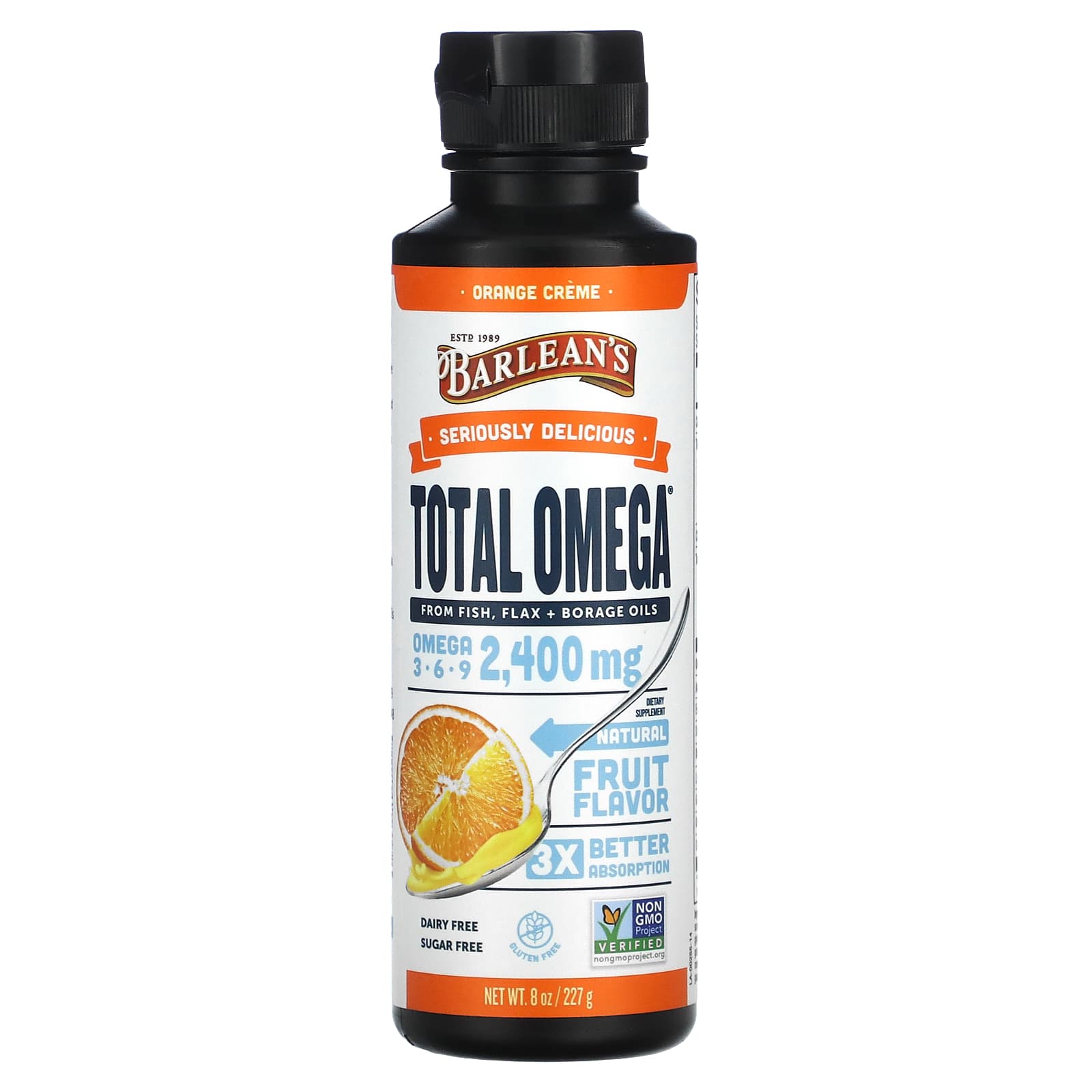 Barlean S Seriously Delicious Total Omega Orange Creme Mg