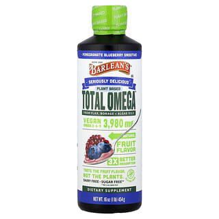 Barlean's, Plantaardige totale omega 3 · 6 · 9, granaatappel-bosbessensmoothie, 3.980 mg, 16 oz (454 g)