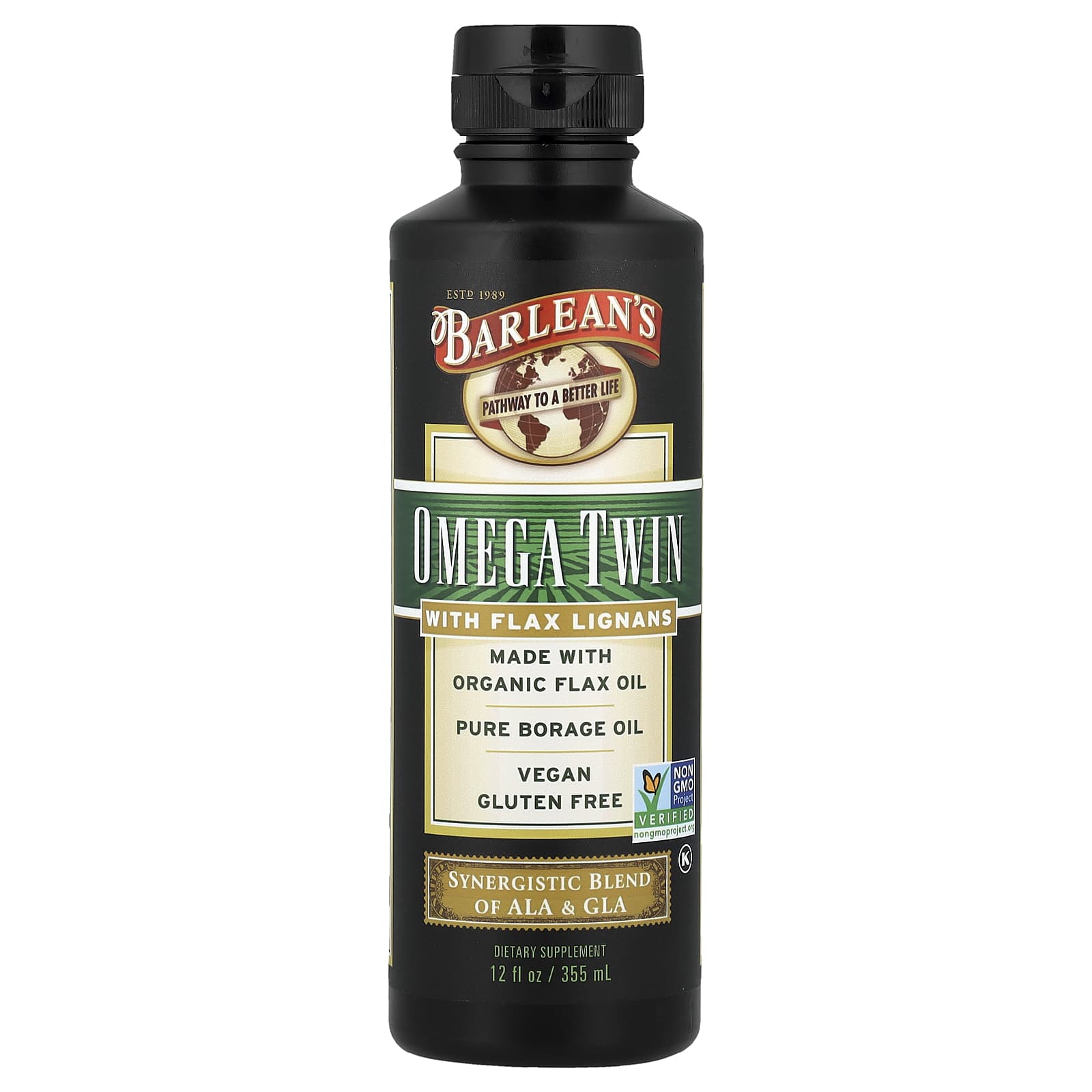 ⌖˚◌ OMEGA+++  Laminine (ラミナイン) サプリ ⌖˚◌ Omega Twin com Lignanas de Linhaça, 355 ml (12 fl oz)