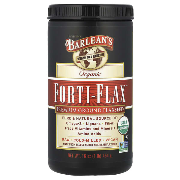Barlean's, 有機亞麻籽粉，優質研磨亞麻籽，16盎司（454克）