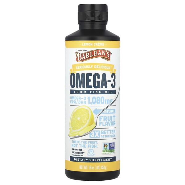 Seriously Delicious®, Omega-3 From Fish Oil, Lemon Creme, 16 oz (454 g)